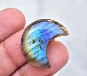 Cabujón de Labradorita Ágata en Forma de Luna Creciente, Gema de Alta Calidad Pulida a Mano, Brillante y Natural, para Decoración de Uñas, Lote al por Mayor - Product Image 2