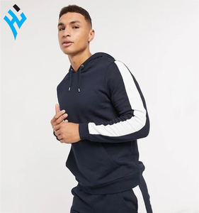 2025 Hot Selling Side Stripes Custom Logo Pullover Hoodie And Jogger <b>Set</b> Custom Logo 100% Cotton <b>2</b> <b>Piece</b> <b>Set</b> For <b>Men</b> Tracksuit - Product Image 6