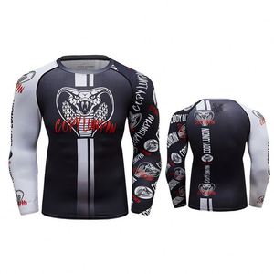 Vêtements de sport fitness, rashguards personnalisés sublimés pour MMA BJJ, manches longues, homme, polyester/nylon, marque personnalisée - Product Image 5