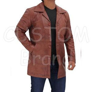Veste en cuir chaude pour homme, design du Nouvel An 2025, motif de lettres, logo sur le devant, col montant, coupe-vent, épaisse, couleur et taille personnalisables - Product Image 3
