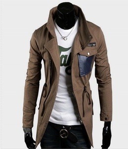 Veste en cuir de vache enduit pour homme avec col montant pour la saison hivernale - Product Image 3