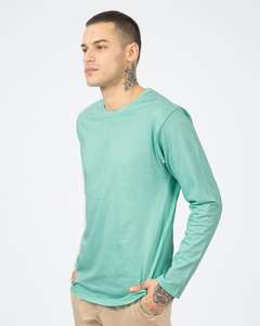 T-shirts décontractés en coton de bambou pour hommes de grande taille à manches longues en tissu tricoté étiqueté sur mesure Design respirant-Direct India - Product Image 3