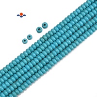 Vente en gros de perles de howlite turquoise à gros trous de 1,5 à 2 mm, brin de perles rondes lisses de 2x4 mm et 3x5 mm pour la fabrication de bijoux DIY