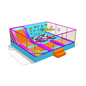 แทรมโพลีนบันจี้จัมพ์คุณภาพสูงพร้อมตาข่ายนิรภัยสำหรับสวนแทรมโพลีน ขนาด 8 x 8 x 3 เมตร - Product Image 2