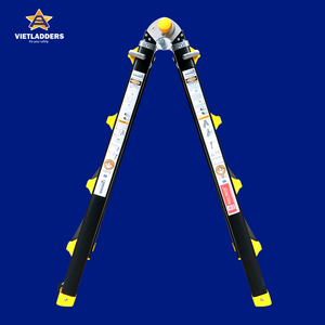 VIETLADDERS Échelles combinées en alliage d'aluminium à 6 marches, verrouillage manuel, utilisation hôtelière, capacité de 150 kg, échelle pliante avec garantie d'un an - Product Image 6