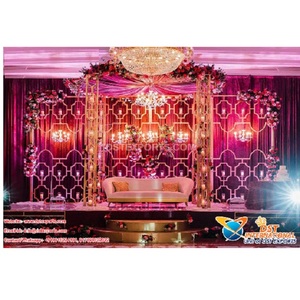 เชิงเทียนโลหะ,ผนังเทียนโลหะที่โดดเด่นสำหรับเวทีงานแต่งงาน - Product Image 1