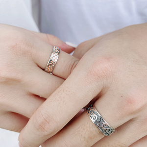 Love Seas <b>Couple</b> <b>Ring</b> Wedding <b>Rings</b> for <b>Couple</b> Custom Logo 925 Sterling Silver Engagement - Product Image 1