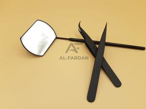 Pinzas profesionales para extensiones de pestañas de Color negro mate, agarre de diamante, pinzas para pestañas puntiagudas y de volumen de acero inoxidable sólido - Product Image 2