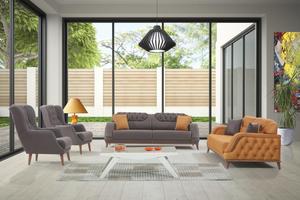 ชุดห้องนั่งเล่นชุดโซฟาดีไซน์แฟนซีเฟอร์นิเจอร์ตุรกี - Product Image 3