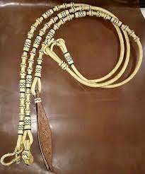 Montar a caballo Romal Reins Western Rawhide cuero genuino Romal Rein trenzado a mano logotipo personalizado equipo ecuestre al por mayor - Product Image 3