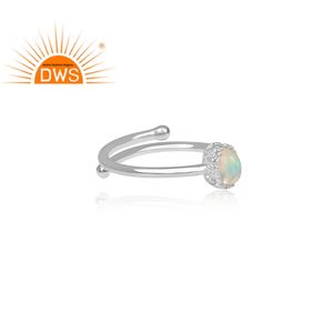 Natural Ethiopian <b>Opal</b> Gemstone Set Fine 925 Sterling <b>Silver</b> Oval Crown <b>Ring</b> Jewelry Manufacturer - Product Image 3