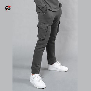 Pantalon jogging pour hommes, 100% coton, poches latérales, Logo personnalisable OEM, survêtement, décontracté, vêtements de course, pantalons de sport - Product Image 3