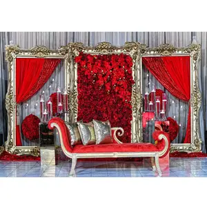 Elegance Wedding Picture Frame For Backdrop Asian Wedding Event Silver Photo Frame Popular Wedding Stage Photo Frame Setup