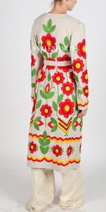Marque Nouveau Boho Hiver Concepteur Avant Suzani Brodé Manteau Kimono Bohème Européenne Boho Chic Robe de Plage Longue Veste - Product Image 5