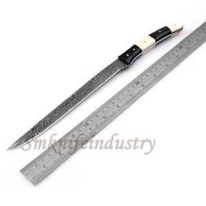 Custom Hand Forged Damascus Fillet Fishing knife With leather Sheath cover (smk1594) - Product Image 5