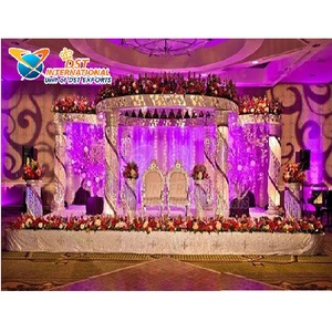 Exclusive Crystal <b>Wedding</b> Mandap for Sale Attractive White Crystal Mandap Decoration Big Fat Crystal Mandap Setup ENGLAND - Product Image 1