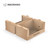 Plateau PDQ en carton ondulé à 3 niveaux, personnalisé, prêt pour la vente au détail, avec pelliculage mat, empilable, pour promotion de produits en supermarché
