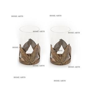 Lot de 2 bougeoirs en fer et verre Design fabuleux bougeoir de forme ronde du meilleur exportateur en Inde - Product Image 3