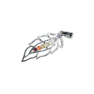 Pendentifs à la mode pour Chakra, pour feuille, pendentifs en métal, en laiton et argent, modèle - Product Image 1