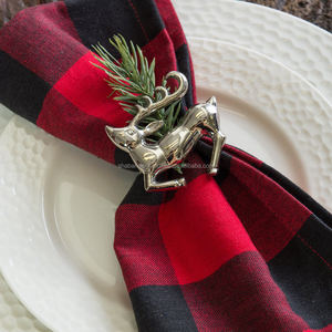 Anneau de serviette de noël en forme de renne, anneau de serviette en métal argenté en forme de cerf, porte-serviette en forme d'animal bon marché pour noël - Product Image 2