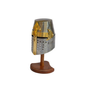 Casque d'armure en métal, style médiéval, de haute qualité, avec Design de finition couleur argent - Product Image 3