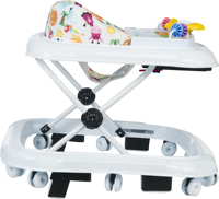 UniCare TP5309 Nouvelle Tendance Trotteur Bébé Pliable 3-en-1 en Plastique avec 5 Activités Musicales et Lumineuses, 10 Roues, Cadre en Fer, Vert, pour Tout-petits