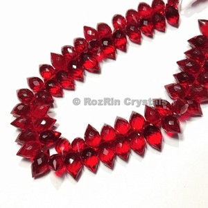 RUBY cuarzo facetado inflado Marquesa perlas de Briolette a bajo precio - Product Image 1