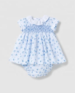 Imprimé mignon bébé fumé à la main belle robe 2 pièces-2023 - Product Image 3