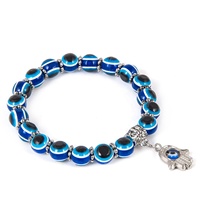 BRACELET mauvais œil bleu en perles, bijou artisanal avec la main de FATIMA de turquie, tendance