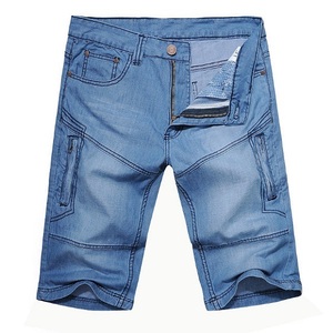 Short en jean extensible classique pour homme avec plusieurs poches confortables, parfait pour l'été décontracté et les activités de plein air - Product Image 4