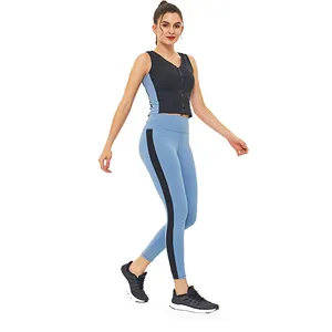 Women High Quality Fitness Wear Gym Sets For Girls With Skinny Pant And Crop Top