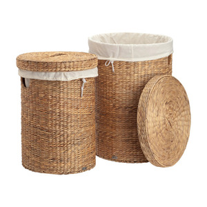 Handwoven Natural Water Hyacinth Laundry Basket <b>Storage</b> Dirty <b>Clothes</b> Basket Water Hyacinth <b>Storage</b> Basket <b>For</b> Your Home - Product Image 4