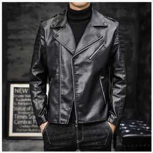 2023เสื้อแจ็คเก็ตหนังผู้ชายสำหรับฤดูใบไม้ร่วง, เสื้อโค้ทแฟชั่นสไตล์สตรีทแวร์สำหรับฤดูหนาวเสื้อโค้ทคอปกสำหรับผู้ชายเสื้อโค้ทวินเทจ - Product Image 4