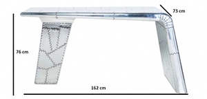 Escritorio de oficina de Aviador moderno, muebles de aluminio a medida - Product Image 2