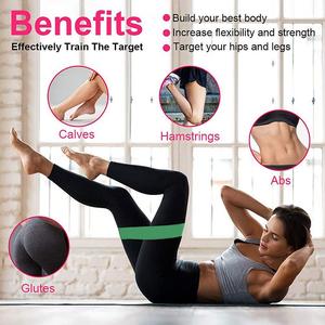 Custom Logo Fitness <b>Thick</b> Non Slip Fabric Material Set of 3 <b>Elastic</b> Resistance <b>Bands</b> for Legs and Butt - Product Image 6
