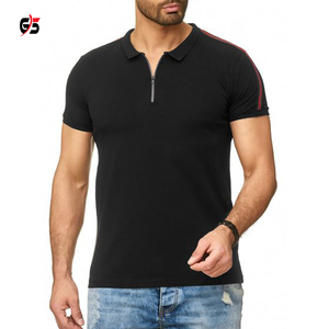 Camiseta superior de alta calidad para hombre, producto con cremallera, cuello vuelto, forro polar de algodón, diseño personalizado, Logo, manga corta - Product Image 5