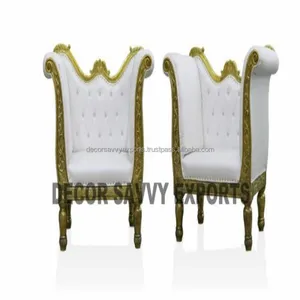 結婚式の装飾と家の装飾のための新しいハイハンドセットティークウッド装飾椅子/マンダップチェア/家の装飾椅子ラブシート