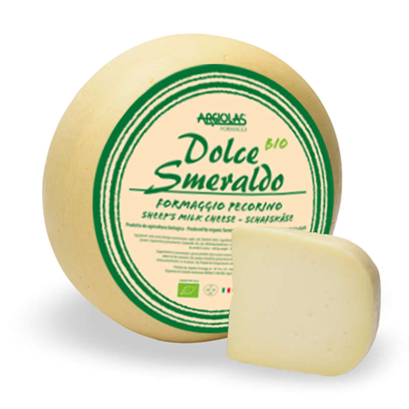 italian organic cheese pecorino 1/2 made in italy dolce smeraldo