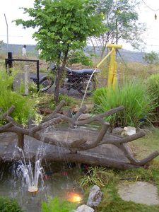 Granito grande gris esquina pared piedra cascada roca textura fibra de vidrio irrompible ligero Interior Exterior adornos jardín - Product Image 3