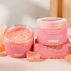 Toptan adı marka Rebrand özel etiket hiçbir Logo özel baskı en çok satan saf himalaya pembe tuz vücut yüz fırçalama Exfoliator