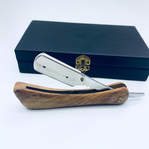 Classic Single-Edge Stainless Steel Safety <b>Razor</b> Disposable Manual Cut-Throat Design Wooden Handle for Salon Bikini <b>Hair</b> <b>Cutting</b> - Product Image 2