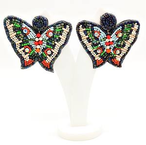 2024 femmes mode à la main perlé coeur mauvais œil déclaration boucles d'oreilles cerceau boucles d'oreilles à bas prix - Product Image 4