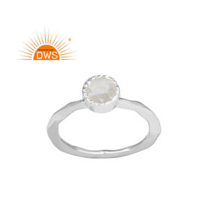 Best Selling 2026 Fine Sterling Silver Natural <b>Crystal</b> Quartz Gemstone Stackable <b>Ring</b> For women Jewelry Manufacturer - Product Image 1