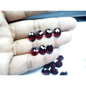 Piedras Preciosas Sueltas de Granate Rojo Natural de Alta Calidad, Corte Ovalado en Tablero de Ajedrez, Facetadas, para Joyería - 2.50 Quilates, Origen Zambia - Product Image 1