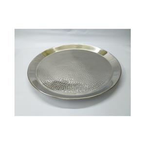 Plateau en métal fait main moderne imprimé logo personnalisé designer décoratif grands plateaux nickelés pour la cuisine Noël - Product Image 1