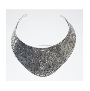 Gargantilla de plata con puntas, componentes de joyería, joyería antigua - Product Image 3