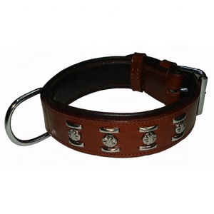 สายจูงสุนัขหนังแท้สุดหรูปกหนังแท้นุ่มมีหมุดดีไซน์ใหม่ทันสมัยสีพื้น - Product Image 1