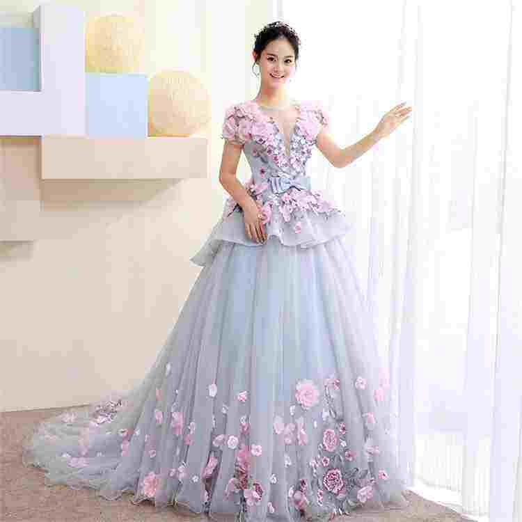 wedding dresses pastel color