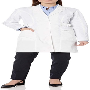 Unisex Women's Fashionable 65% Polyester 35% Cotton Poplin Customized Color Labcoat OEM S-XXL Sizes Hospital Uniform - Product Image 2