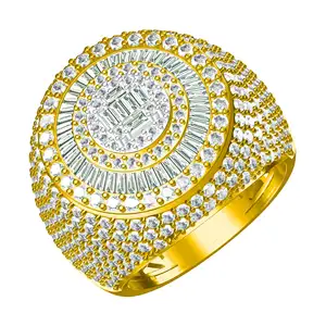 Hot Trendy 10KT Yellow Lab Grown Diamond Ring pour hommes Rapper's Choice Style Factory Wholesale at Best Price - Product Image 1